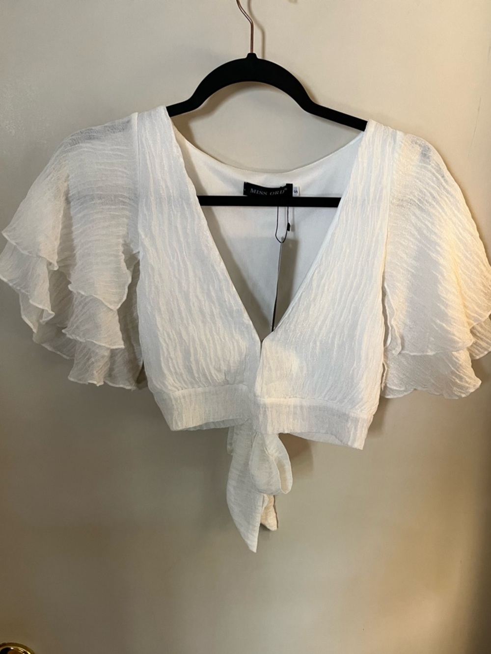 Missord White Ruffled Two-piece Set / Swimsuit Cover-up Size small NWT - Picture 2 of 9